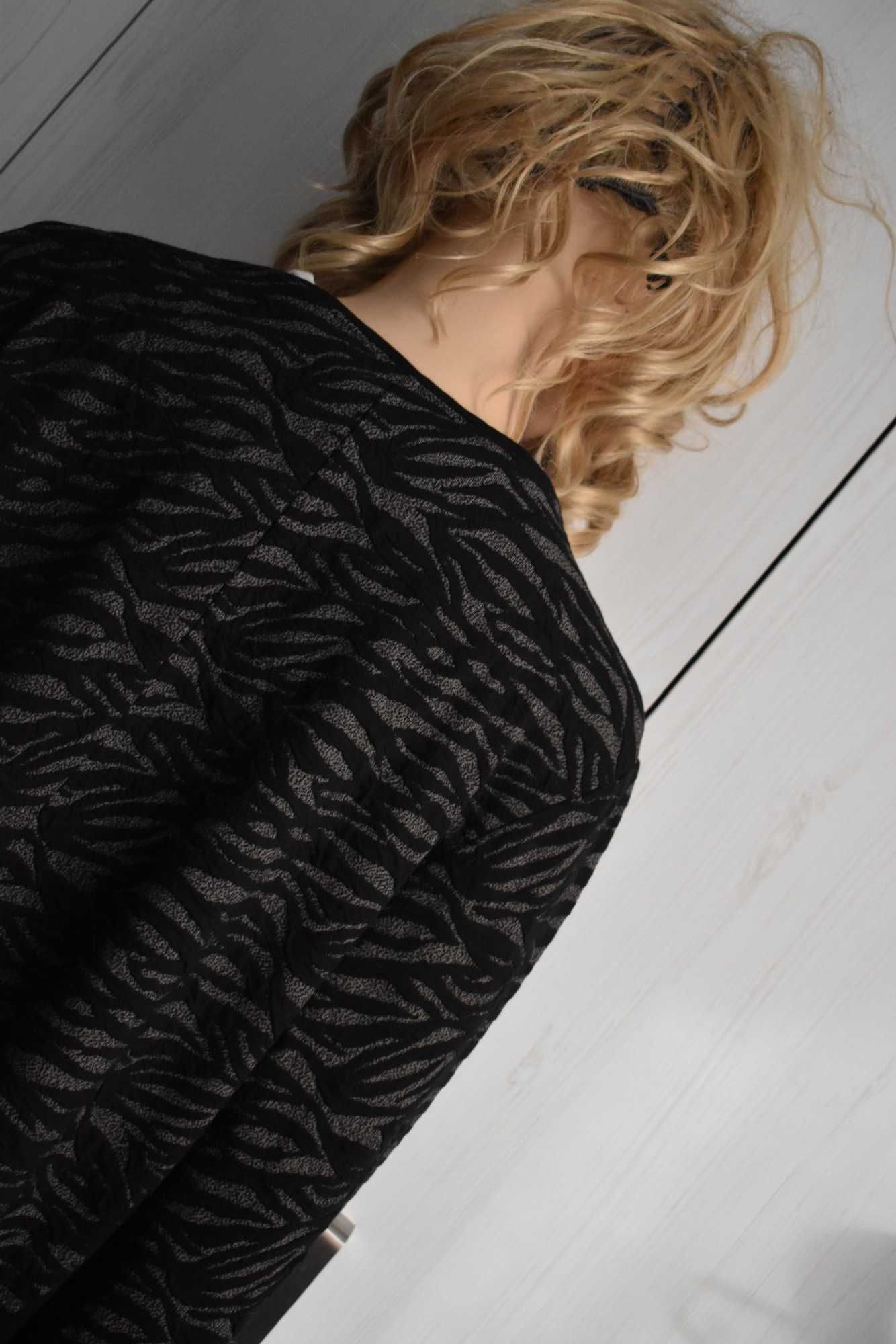 Marynarka żakiet blazer 42 XL XXL zasuwana elegancka kardigan sweter