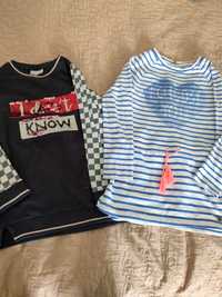 2x Bluzka bluza dłuższa Tunika Coccodrillo cekiny obrotowe r.134