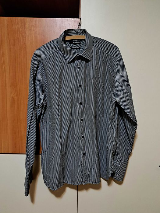 Koszula Męska Marks and Spencer szara paski 100% bawełna