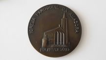 Medalha bronze comemorativa 25 anos Igreja Paroquial Amadora 1983
