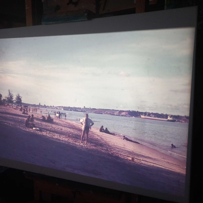 Conjunto oito slides coloridos