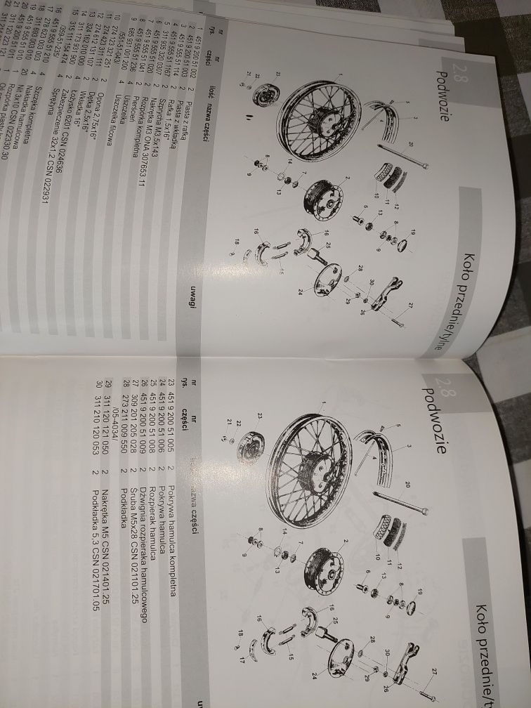 Nowy katalog czesci instrukcja obsługi jawa 50 mustang silnik rama