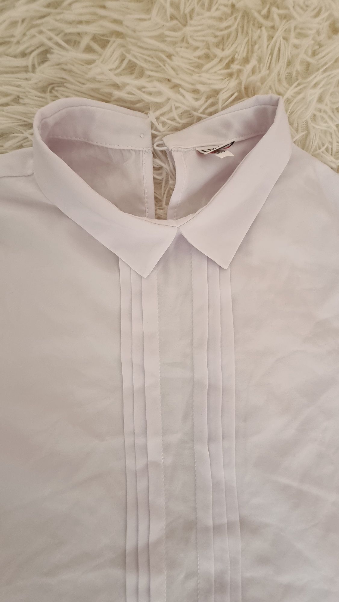 Шкільна блуза молочна короткий рукав тм Mevis розмір 140