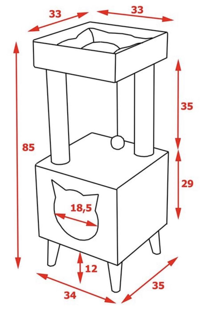 Domek dla kota/ legowisko z drapakiem. Premium