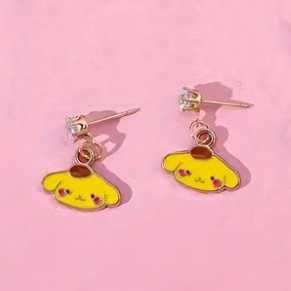 Pompompurin kolczyki dziecięce sztyfty wkręty Hello Kitty Sanrio