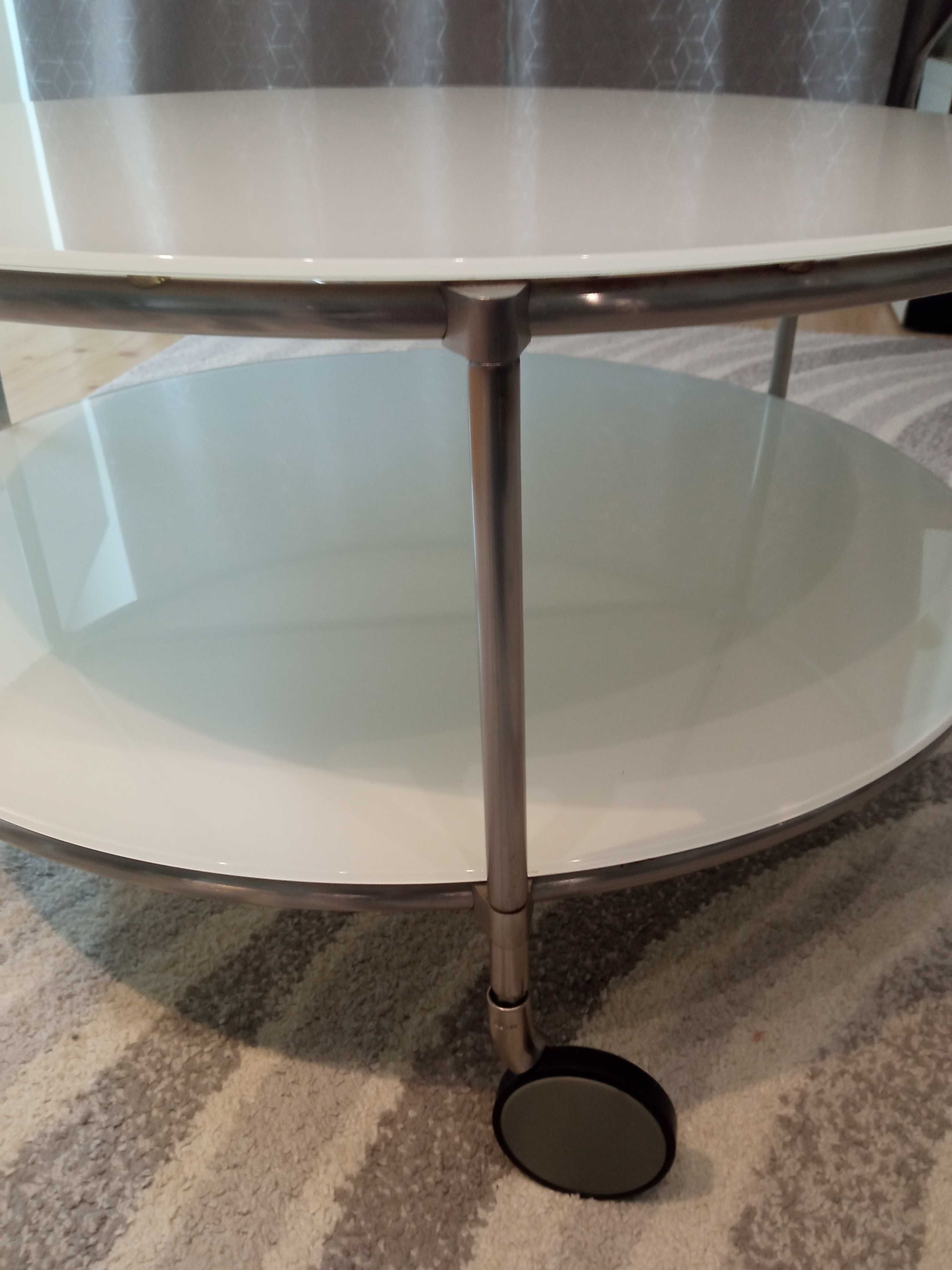 Stolik kawowy szklany okrągły Ikea strindt