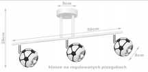 Lampa sufitowa / Kinkiet SOCCER 3 dziecięca piłki regulowane klosze