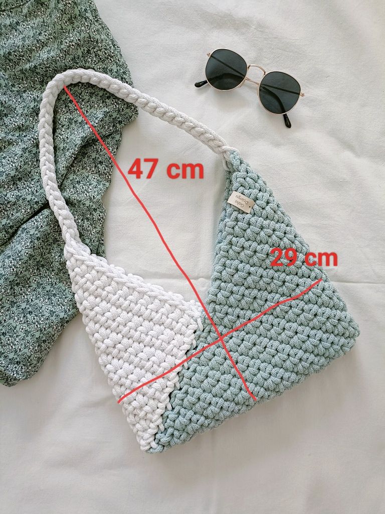 Torebka ze sznurka bawełnianego handmade