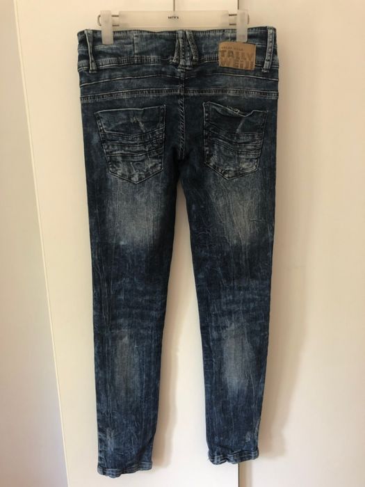 Spodnie jeansy tally weijl s 36 marmurkowe