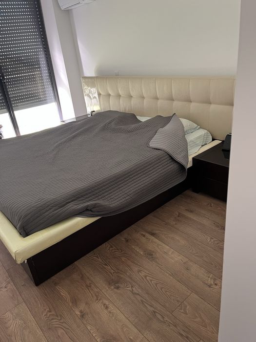 Cama de casal com 2*180 em madeira macica de carvalho