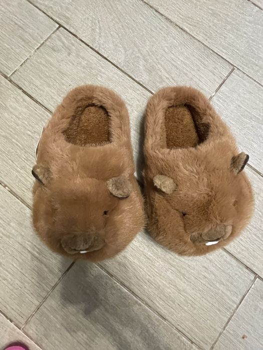 Теплые меховые тапочки