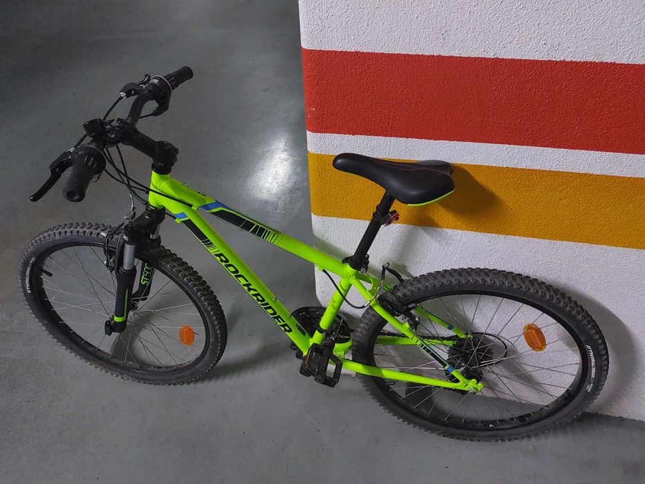 Bicicleta RockRider amarela vivo ST500 criança jovem 24"