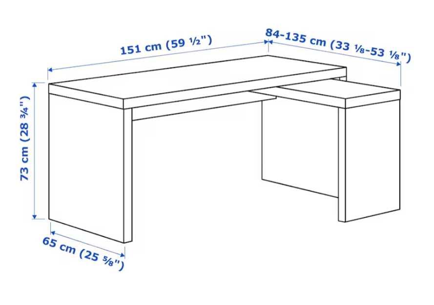 Biurko narożne IKEA z wysuwanym panelem, białe, używane