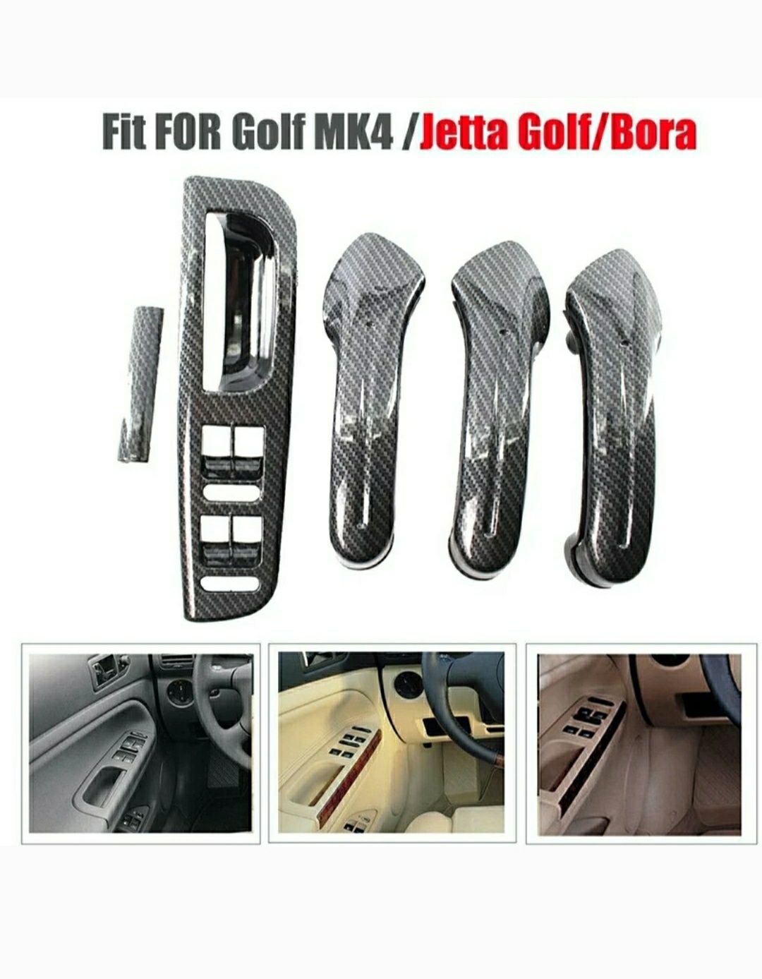 Kit puxadores pegas Golf 4, Bora Carbono
