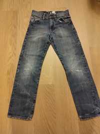 r140 Postarzane, przecierane jeansy H&M