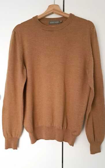 Sweter z merino camel M