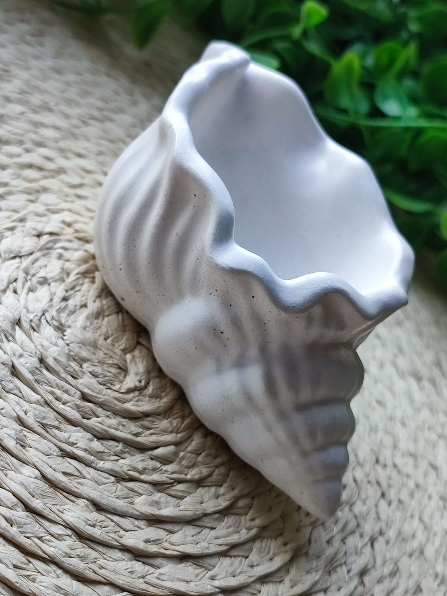 Ceramiczna gipsowa muszla rzeźba na biżuterie świeczke pojemnik