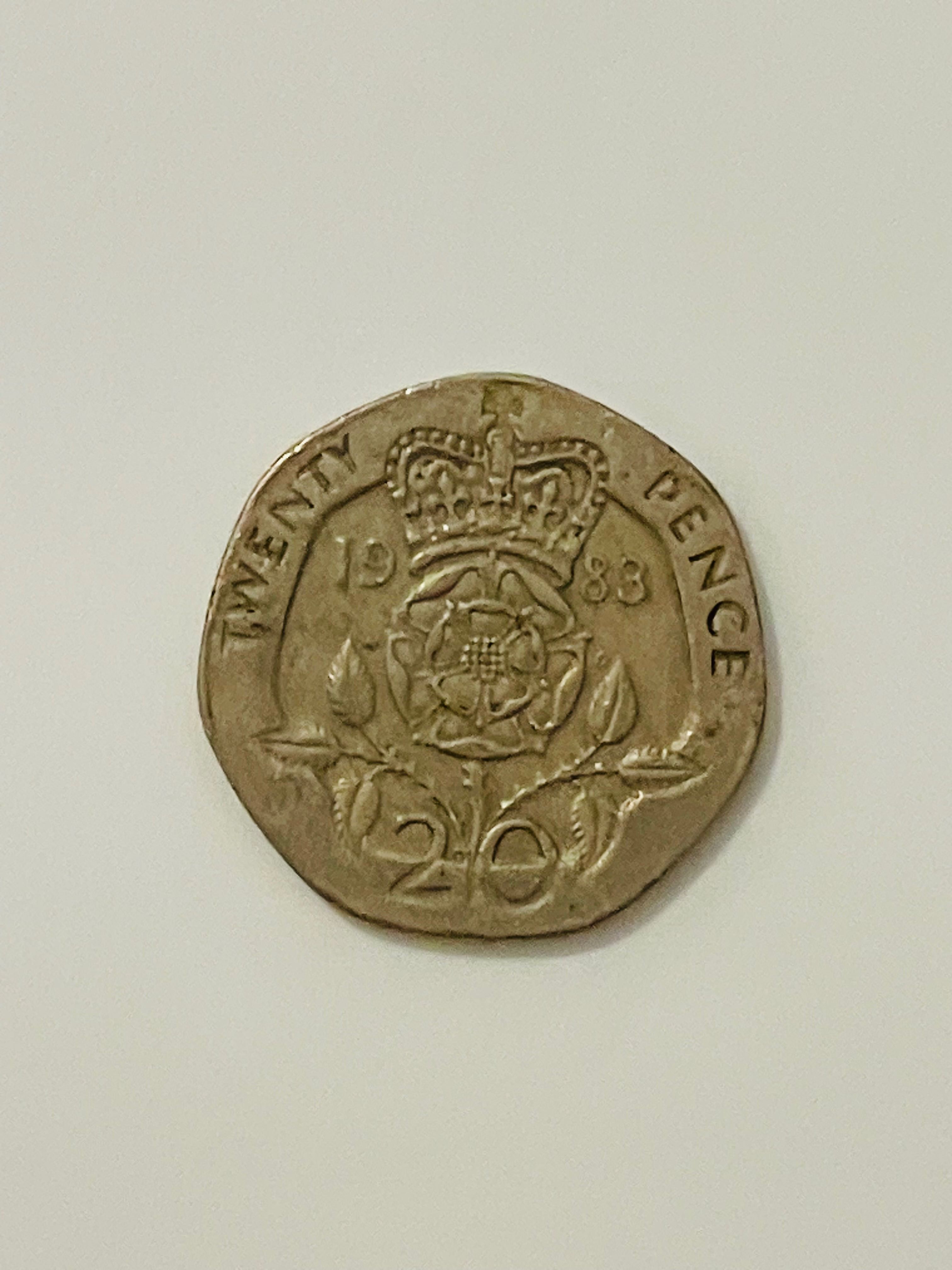 Moeda Rara Reino Unido 20 twenty pence, (1983)