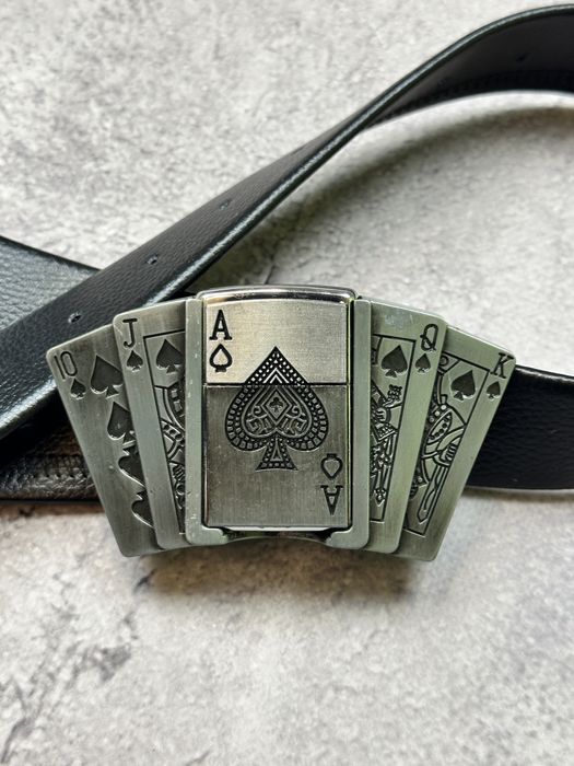 Кожаный ремень с зажигалкой в пряжке зажигалка с ножом з ножем stussy