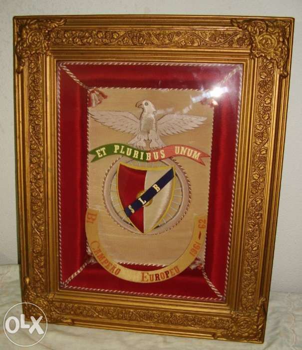 Quadro Comemorativo do Benfica - Bi-Campeão Europeu 61-62