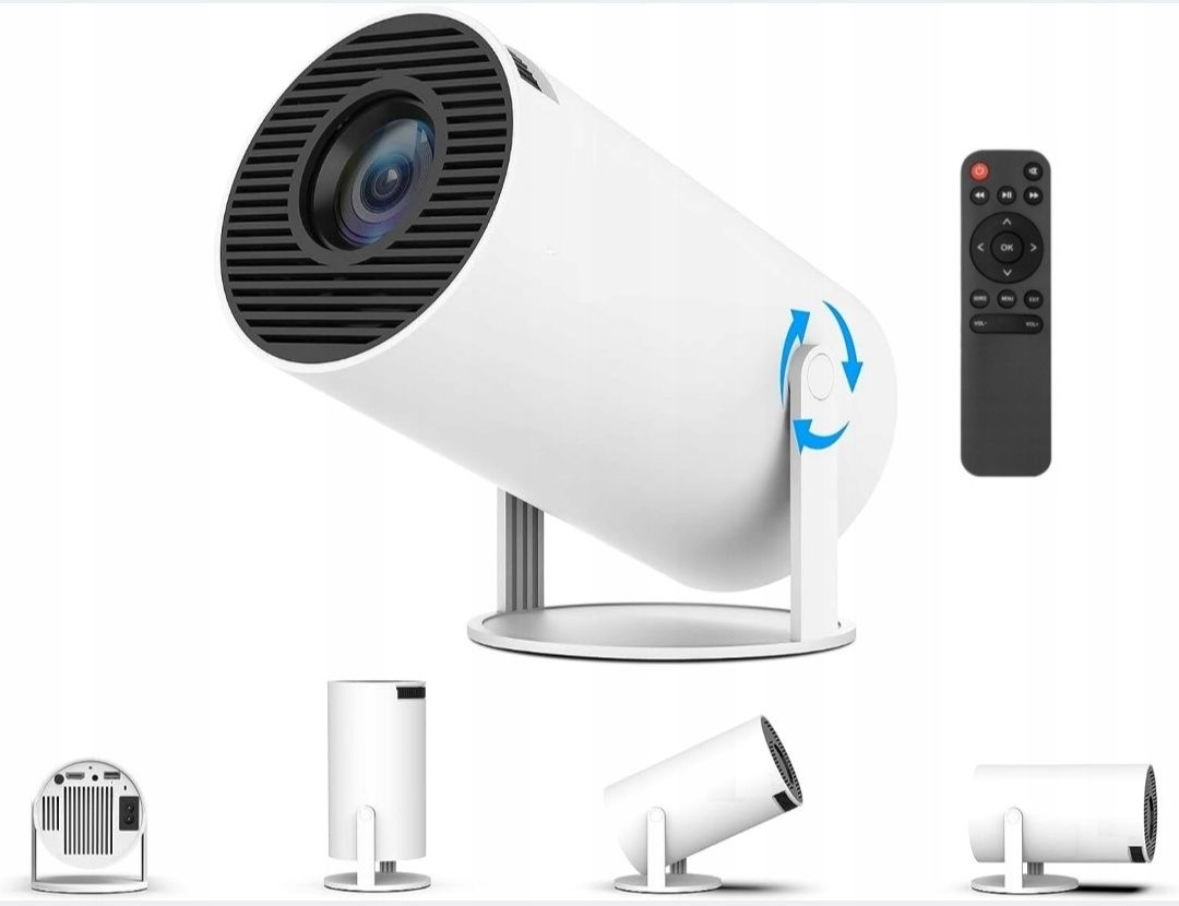 Projektor rzutnik ANDROID TV WIFI 4K przenośny Smart głośnik obrotowy