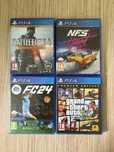 Battlefield 4, nfs heat, fc 24, gta 5 na konsole ps4