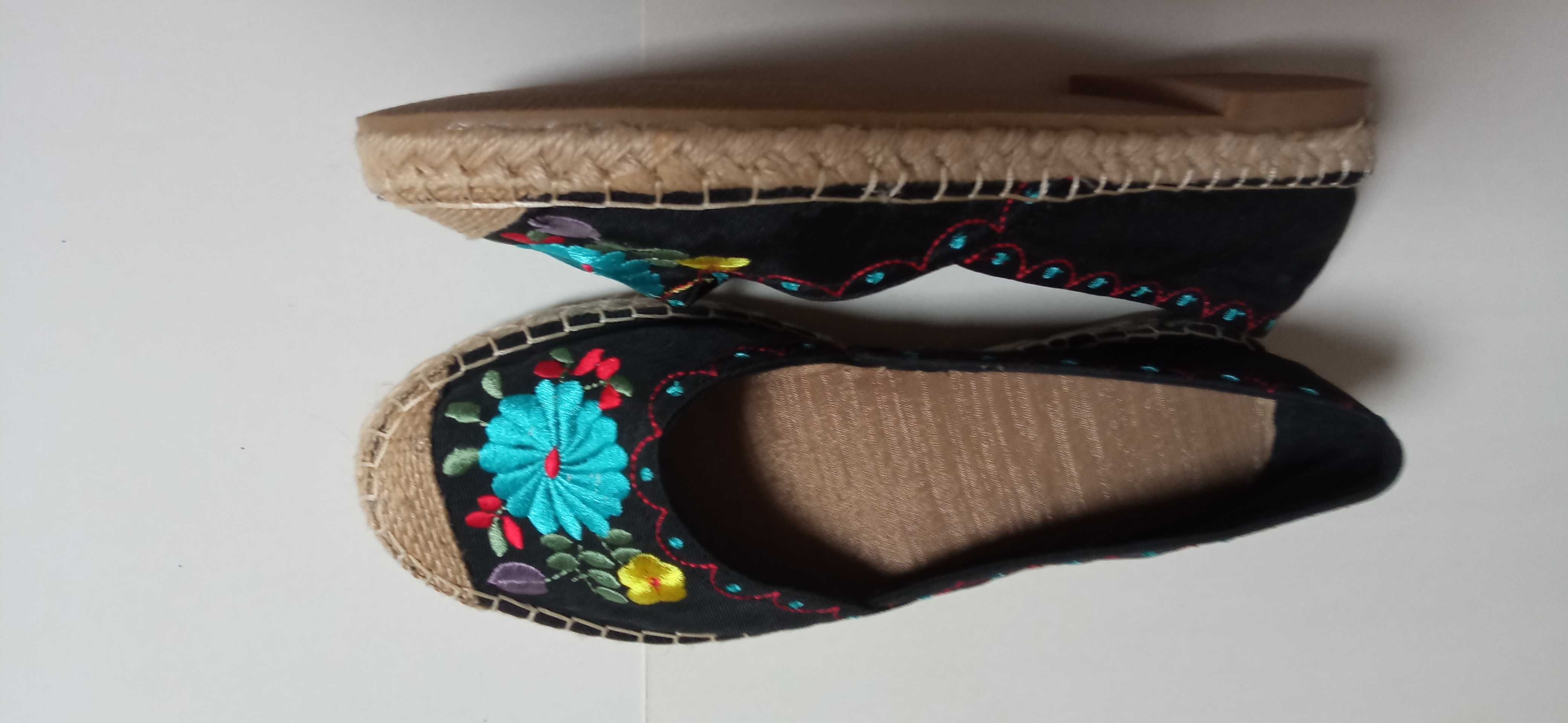 Espadryle Haft buty czarne Nowe 36,5