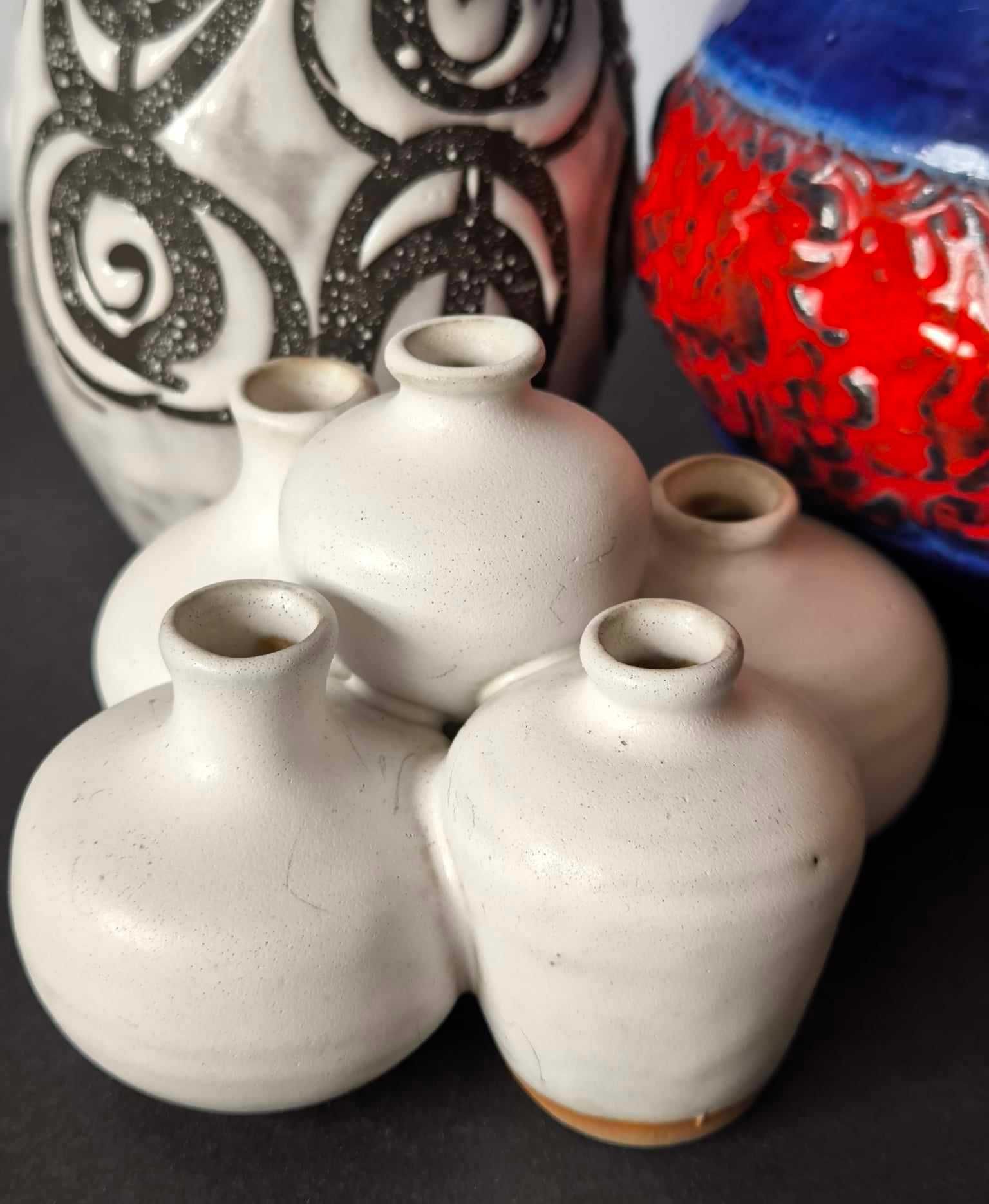 Stara ceramika multiwazon ikebana numerowany 3871 Design Vintage