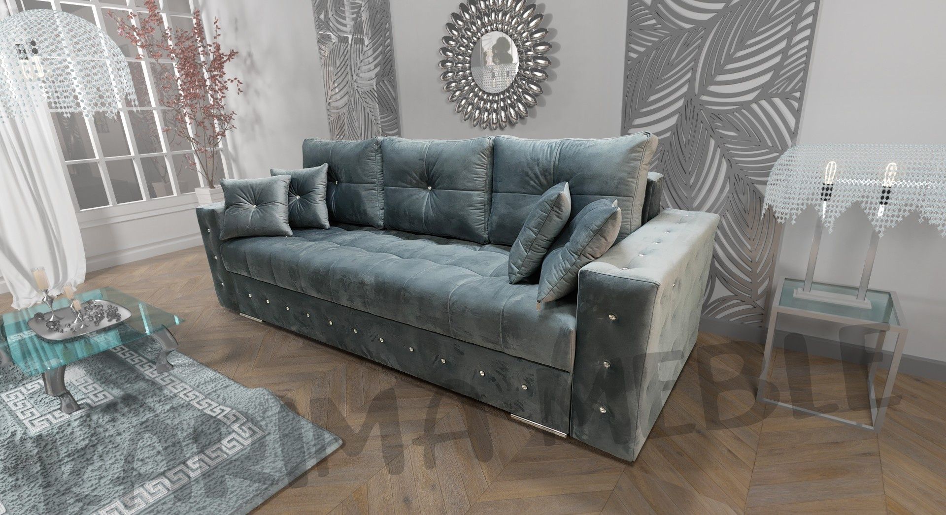 Sofa Samara Glamour sprężyny welur