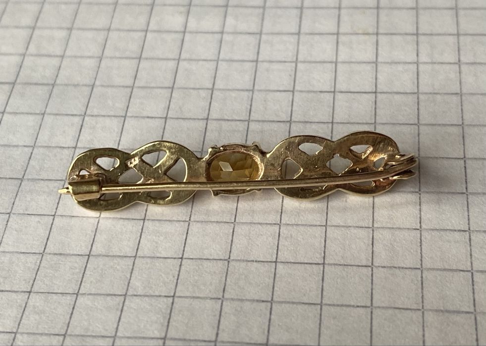 Старинная золотая брошь 375 AR Англия