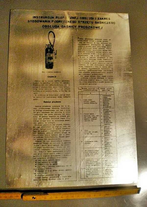 Instrukcja tablica informacyjna bezpiecznej obsługi sprzętu ... z PRL