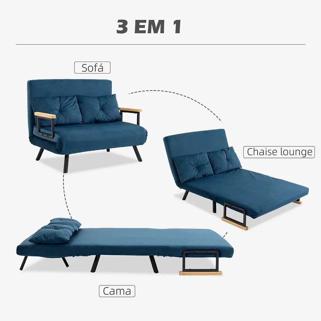 Sofá Cama Sofá Convertível em Cama de 2 Lugares  102x73x81 cm