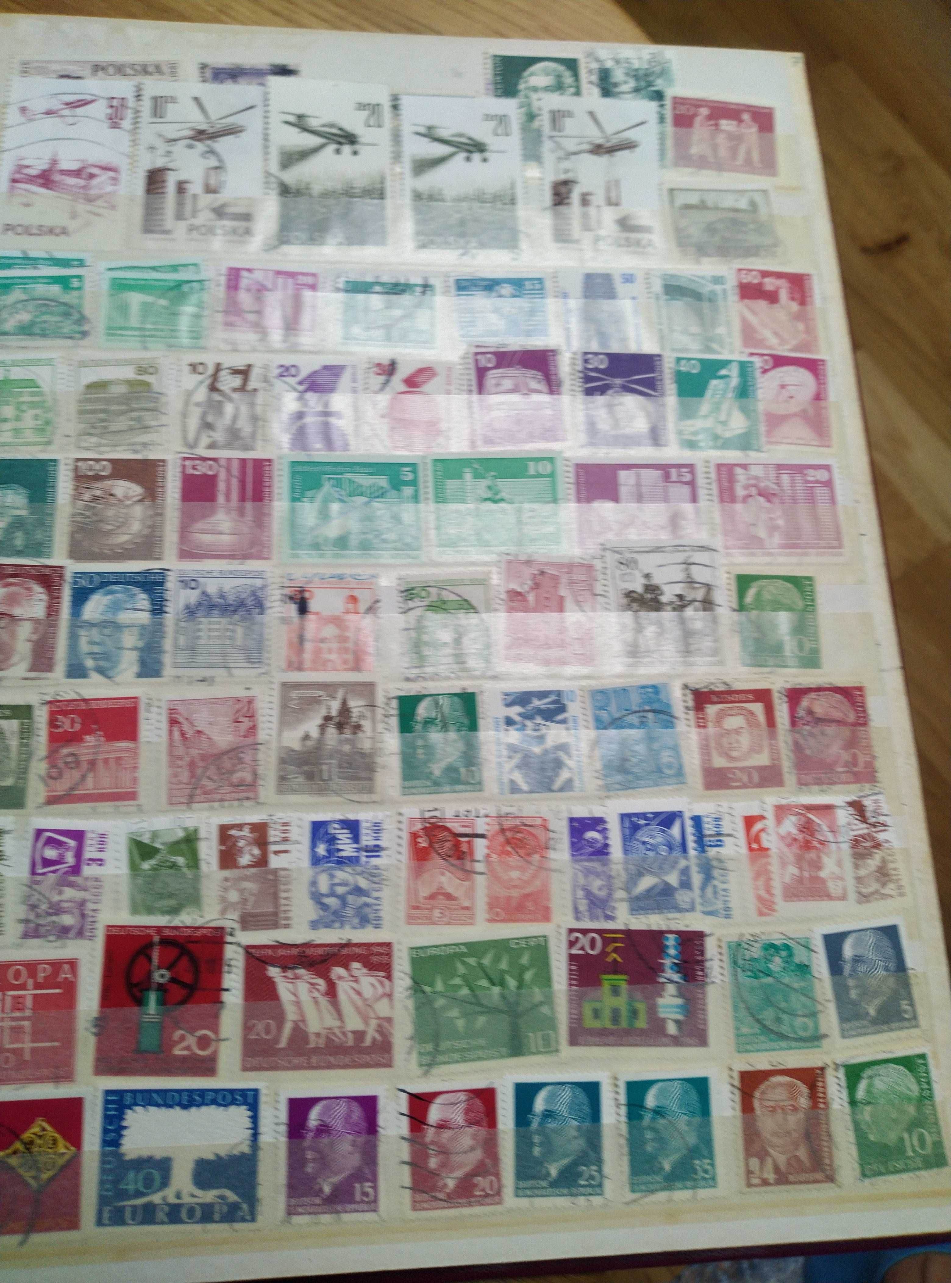 Klaser A4 ze znaczkami Polska, Niemcy, Szwajcaria, pełen, 16 stron