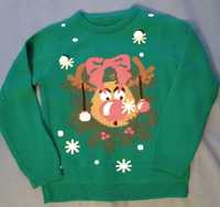 Sweter świąteczny z reniferem 134/140