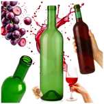 Zestaw 10 sztuk - butelka BORDEAUX 750 ml zielona na wino z korkiem