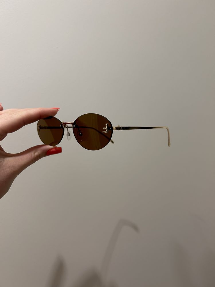 Nowe hitowe okulary przeciwsłoneczne damskie brązowe okrągłe f fendi