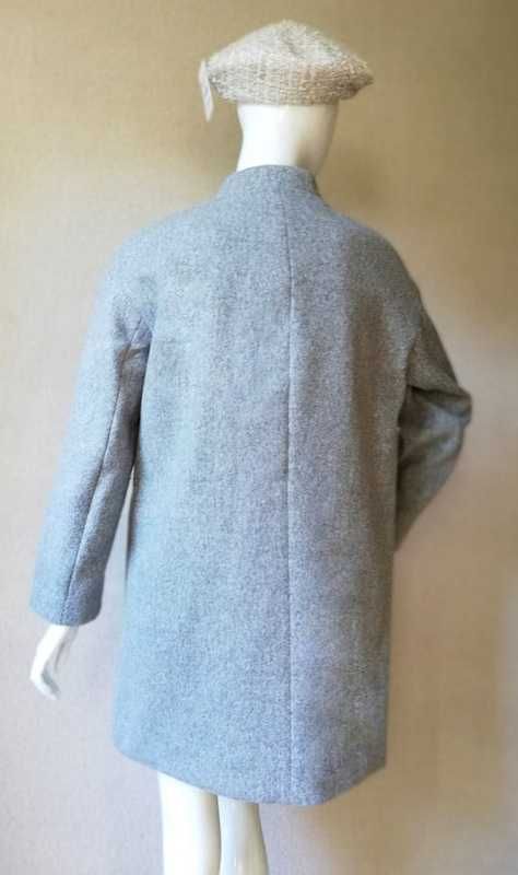 Płaszcz przejściowy ZARA szary Gray S M 36 38 kimonowy kurtka żakiet