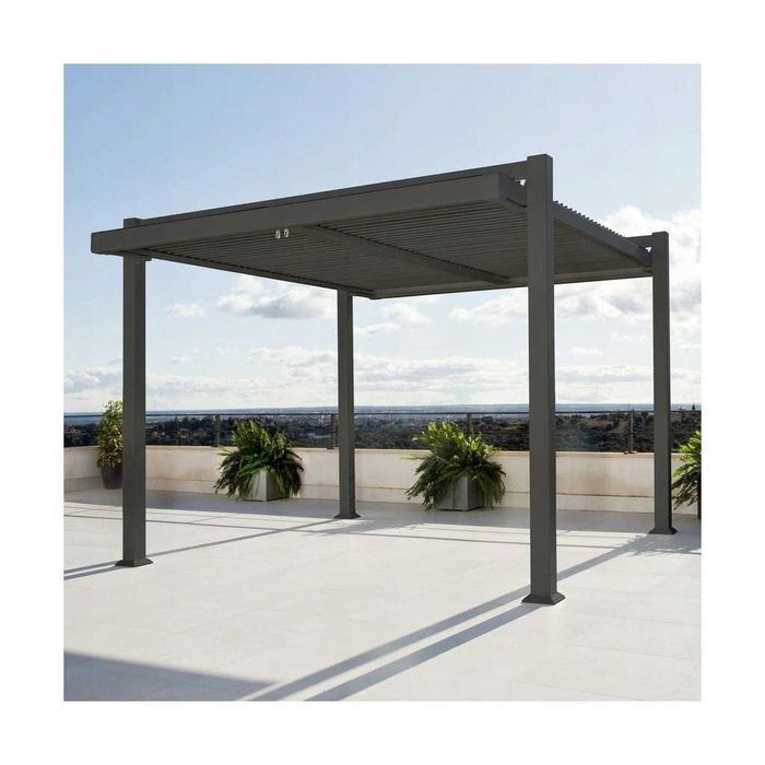 Pawilon ogrodowy pergola Persea 3.6x3.2 m antracytowy Naterial