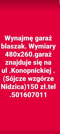 Wynajmę garaż ul.Konopnickiej