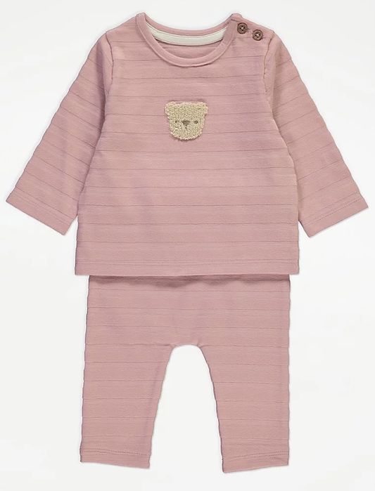 68 74 George dres komplet miś bluzka + legginsy boucle paski