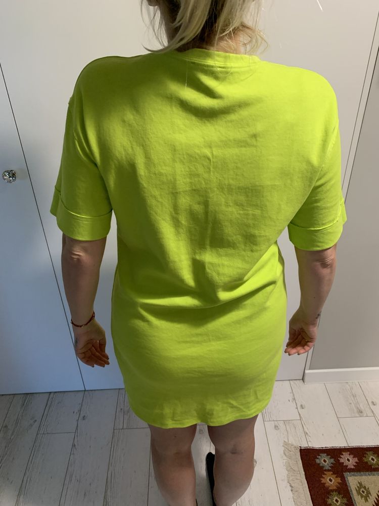 Zara zielona limonkowa sukienka m polecam