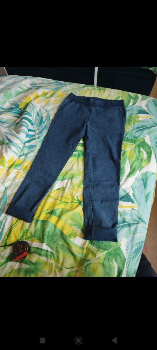 Spodnie damskie jeansy elastyczne guma xxl