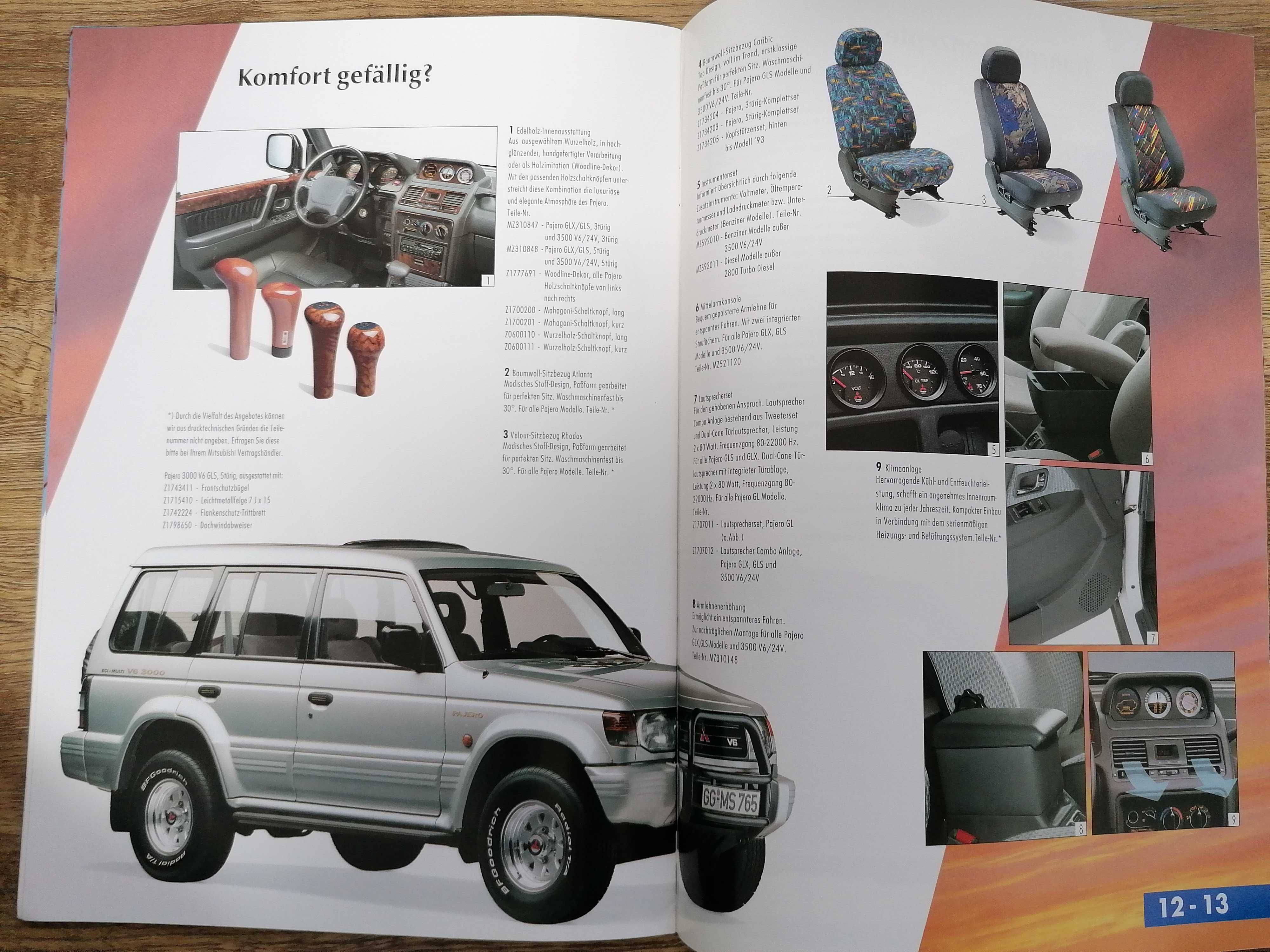 Prospekt Mitsubishi Pajero akcesoria.