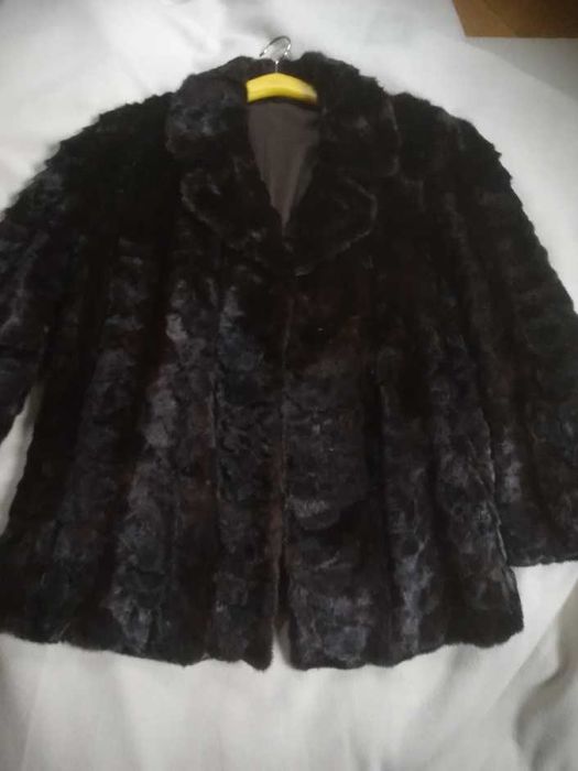 Futro norki ciemny brąz