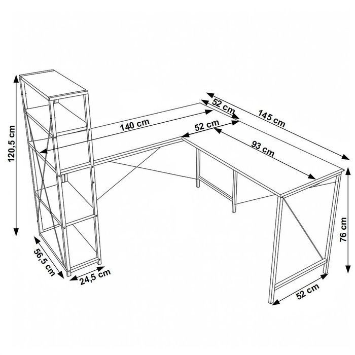 NOWE Biurko Narożne Gamingowe Czarne Duże Komputerowe Do Biura Szkolne