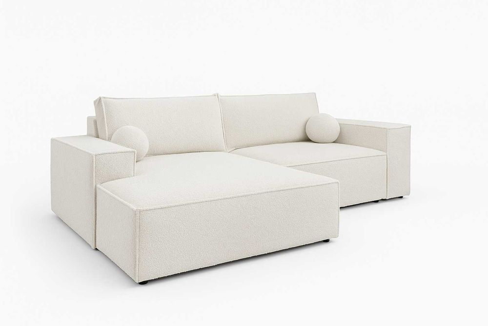 Narożnik rozkładany COBO 255 cm funkcja spania sprężyna falista boucle