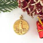 Medalha Maciça Nossa Sra do Rosário de Fátima 25mm de Ouro 19K Amarelo