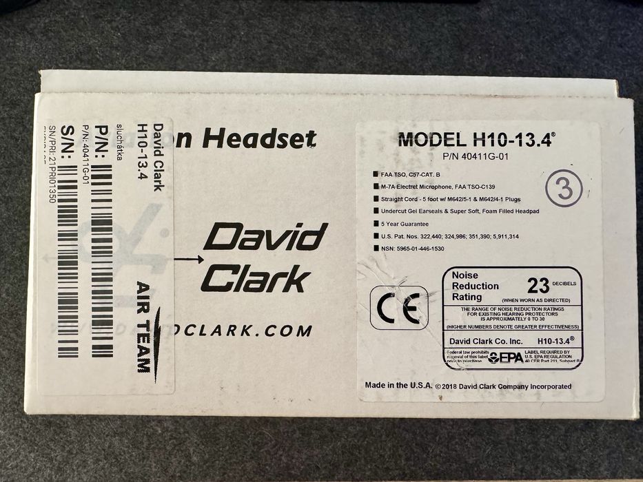 Headset Piloto David Clark H10-13.4