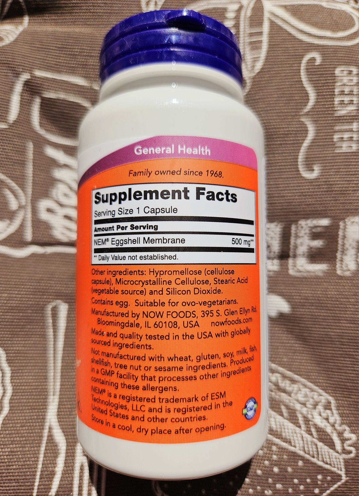 Now Foods яєчна яичная мембрана eggshell для суглобів суставы 60 шт