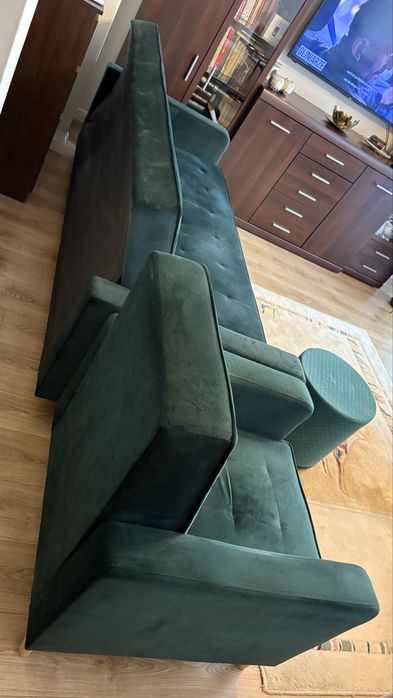 Kanapa wersalka fotel pufa zestaw